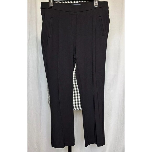 J&L ATELIER Womens Size Large Black pull on pants stretch waistband Cropped - Picture 1 of 5
